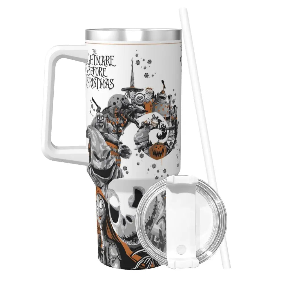 Nightmare Before Christmas Stainless Steel Tumbler Cartoon Driving Mugs Cup 40oz Thermal Cups Cold and Hot Milk Tea Water Bottle