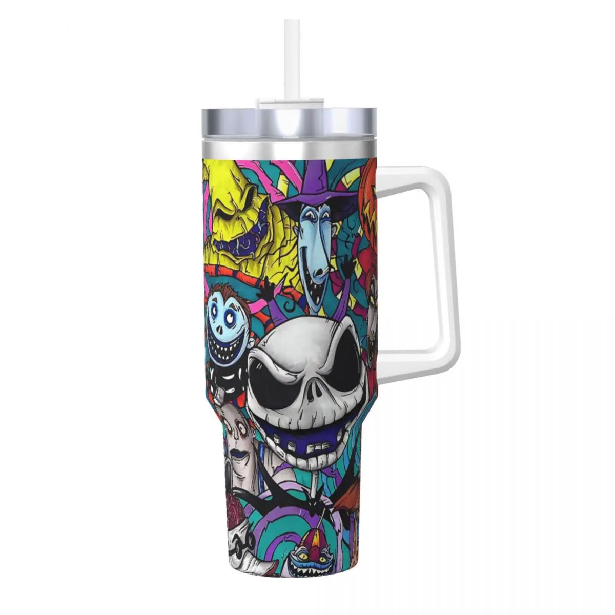 Nightmare Before Christmas Stainless Steel Tumbler Cartoon Driving Mugs Cup 40oz Thermal Cups Cold and Hot Milk Tea Water Bottle