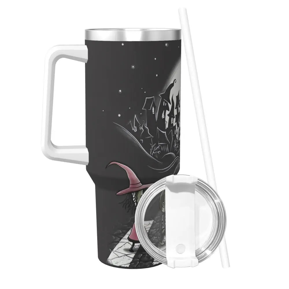 Nightmare Before Christmas Stainless Steel Tumbler Cartoon Driving Mugs Cup 40oz Thermal Cups Cold and Hot Milk Tea Water Bottle