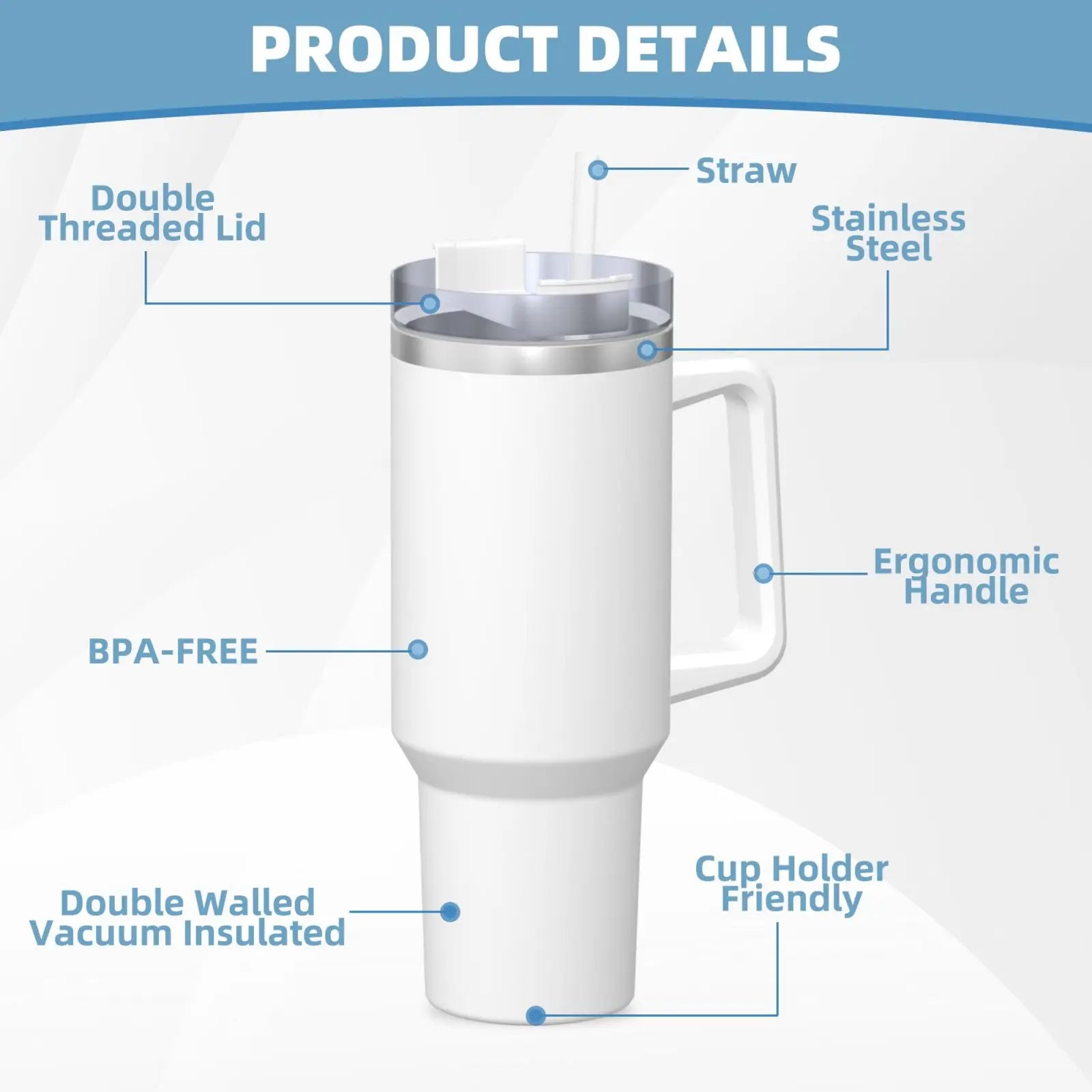 Nightmare Before Christmas Stainless Steel Tumbler Cartoon Driving Mugs Cup 40oz Thermal Cups Cold and Hot Milk Tea Water Bottle