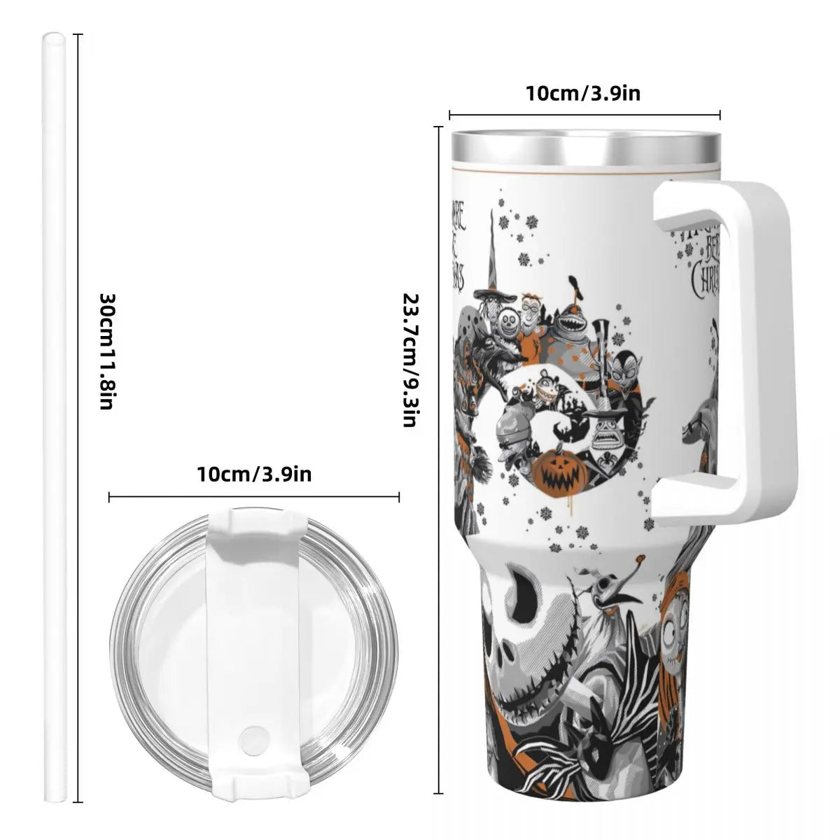Nightmare Before Christmas Stainless Steel Tumbler Cartoon Driving Mugs Cup 40oz Thermal Cups Cold and Hot Milk Tea Water Bottle