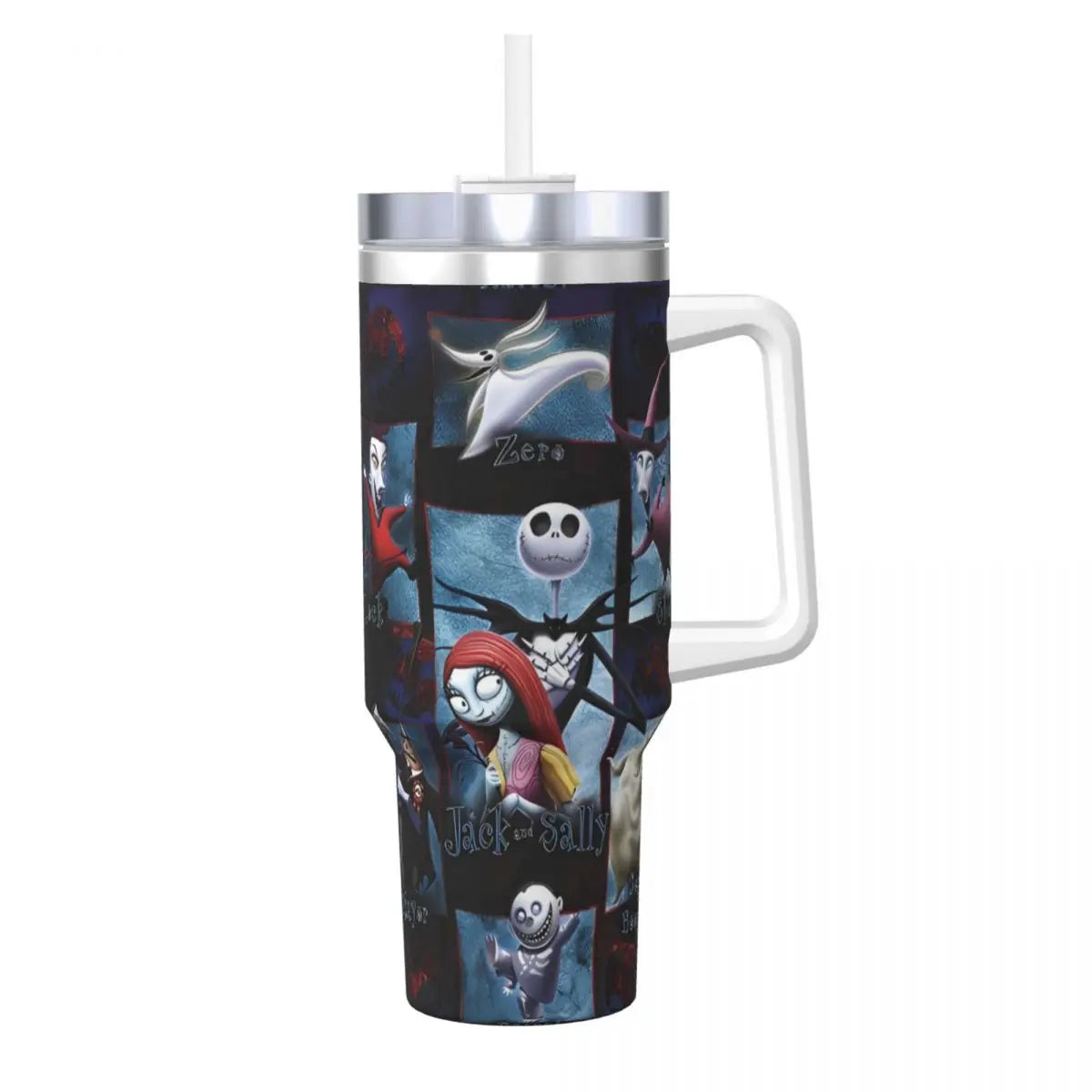 Nightmare Before Christmas Stainless Steel Tumbler Cartoon Driving Mugs Cup 40oz Thermal Cups Cold and Hot Milk Tea Water Bottle