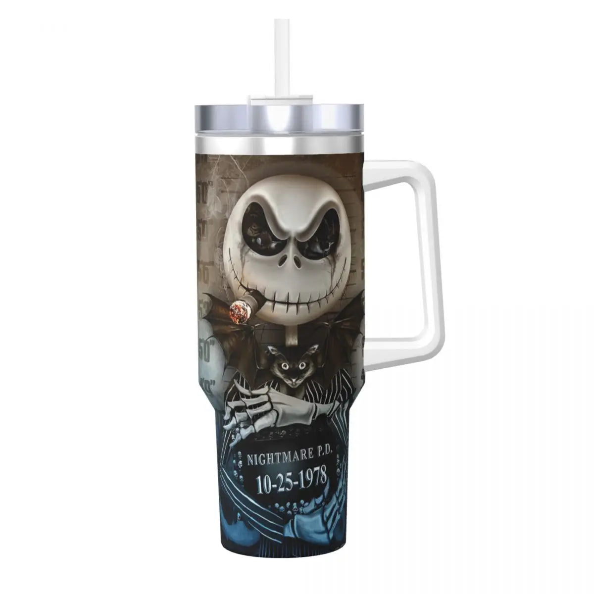 Nightmare Before Christmas Stainless Steel Tumbler Cartoon Driving Mugs Cup 40oz Thermal Cups Cold and Hot Milk Tea Water Bottle
