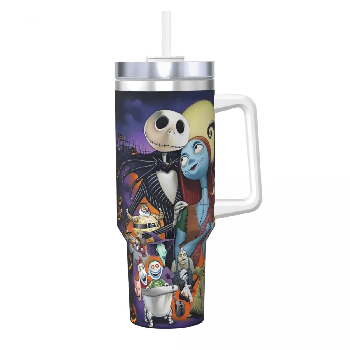 Nightmare Before Christmas Stainless Steel Tumbler Cartoon Driving Mugs Cup 40oz Thermal Cups Cold and Hot Milk Tea Water Bottle
