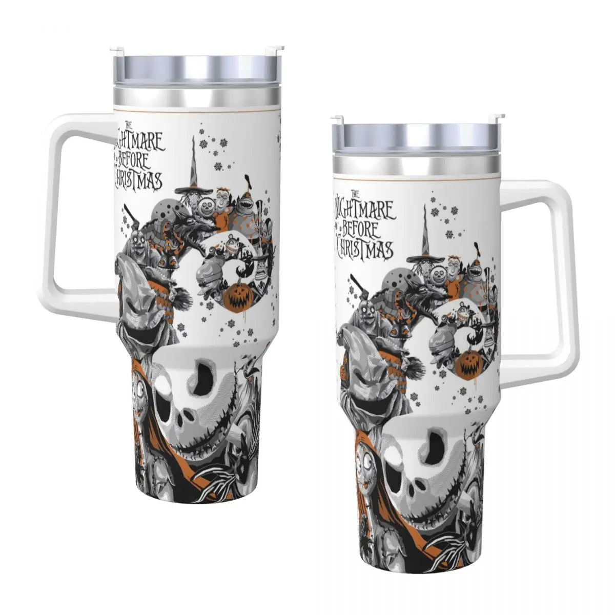 Nightmare Before Christmas Stainless Steel Tumbler Cartoon Driving Mugs Cup 40oz Thermal Cups Cold and Hot Milk Tea Water Bottle