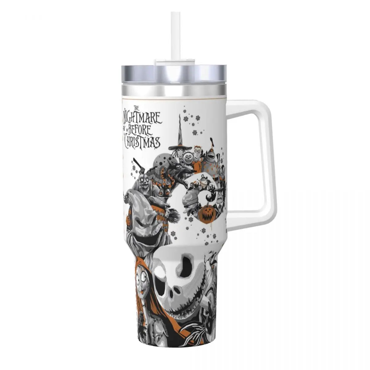Nightmare Before Christmas Stainless Steel Tumbler Cartoon Driving Mugs Cup 40oz Thermal Cups Cold and Hot Milk Tea Water Bottle